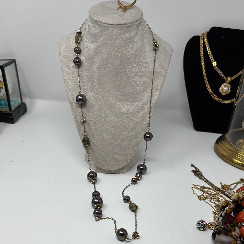 JCrew Black and Gold Beaded Necklace